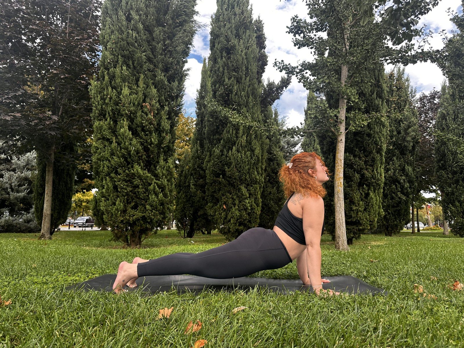 beyza doing a yoga pose